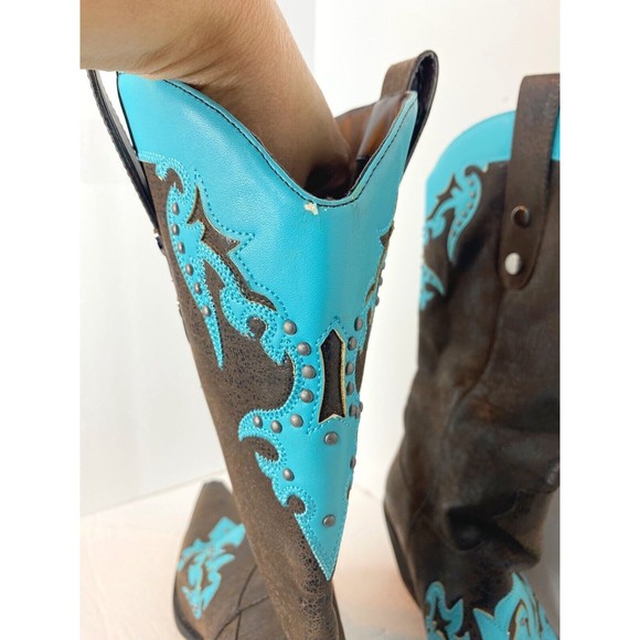 Passions Woman Turquoise Colt Boots Size 10 - Picture 6 of 16